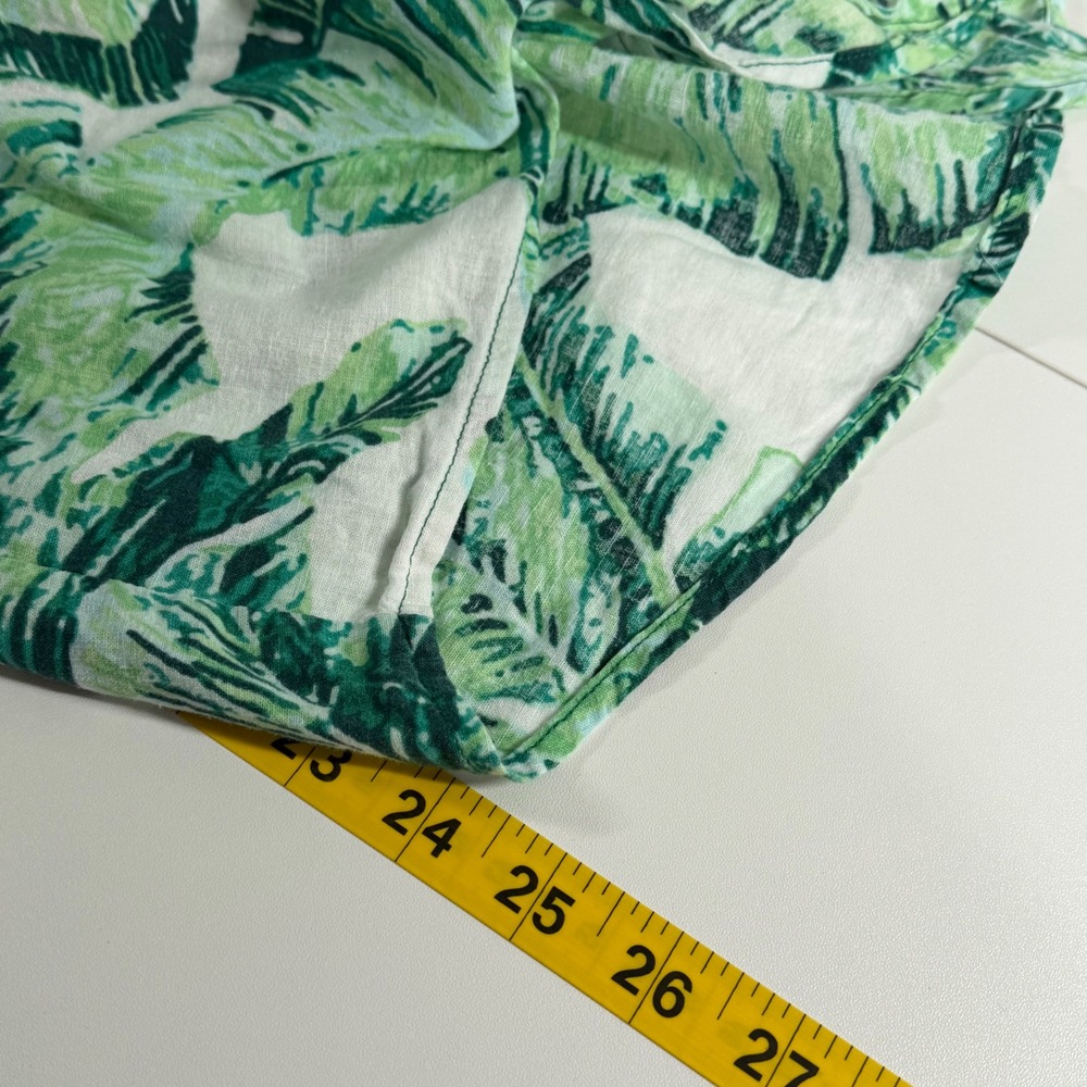 Margaritaville Island Reserve Green Banana Leaf Tie Front Linen Blend Top XL - Picture 5 of 7